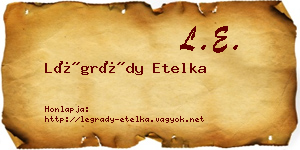 Légrády Etelka névjegykártya